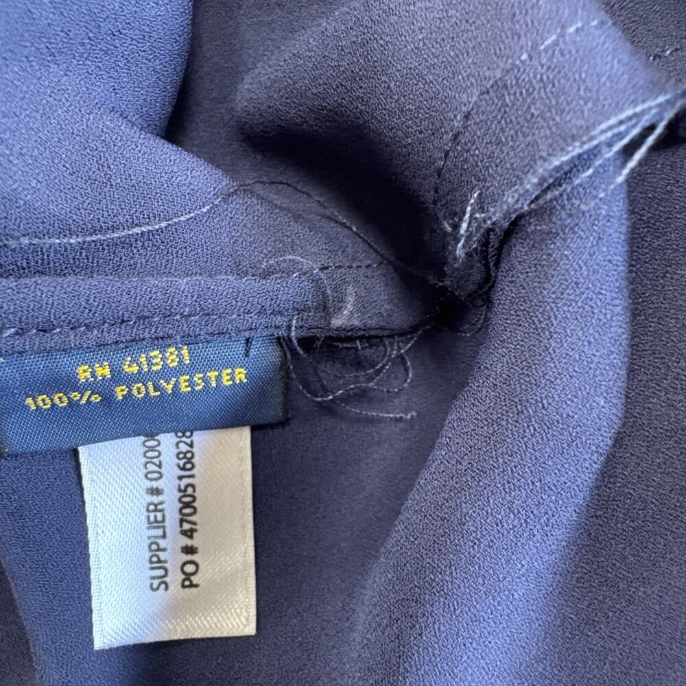 Polo Ralph Lauren Silk Dress Womens 6 Navy Dress With Overlay NWT MSRP$598 - Picture 10 of 16